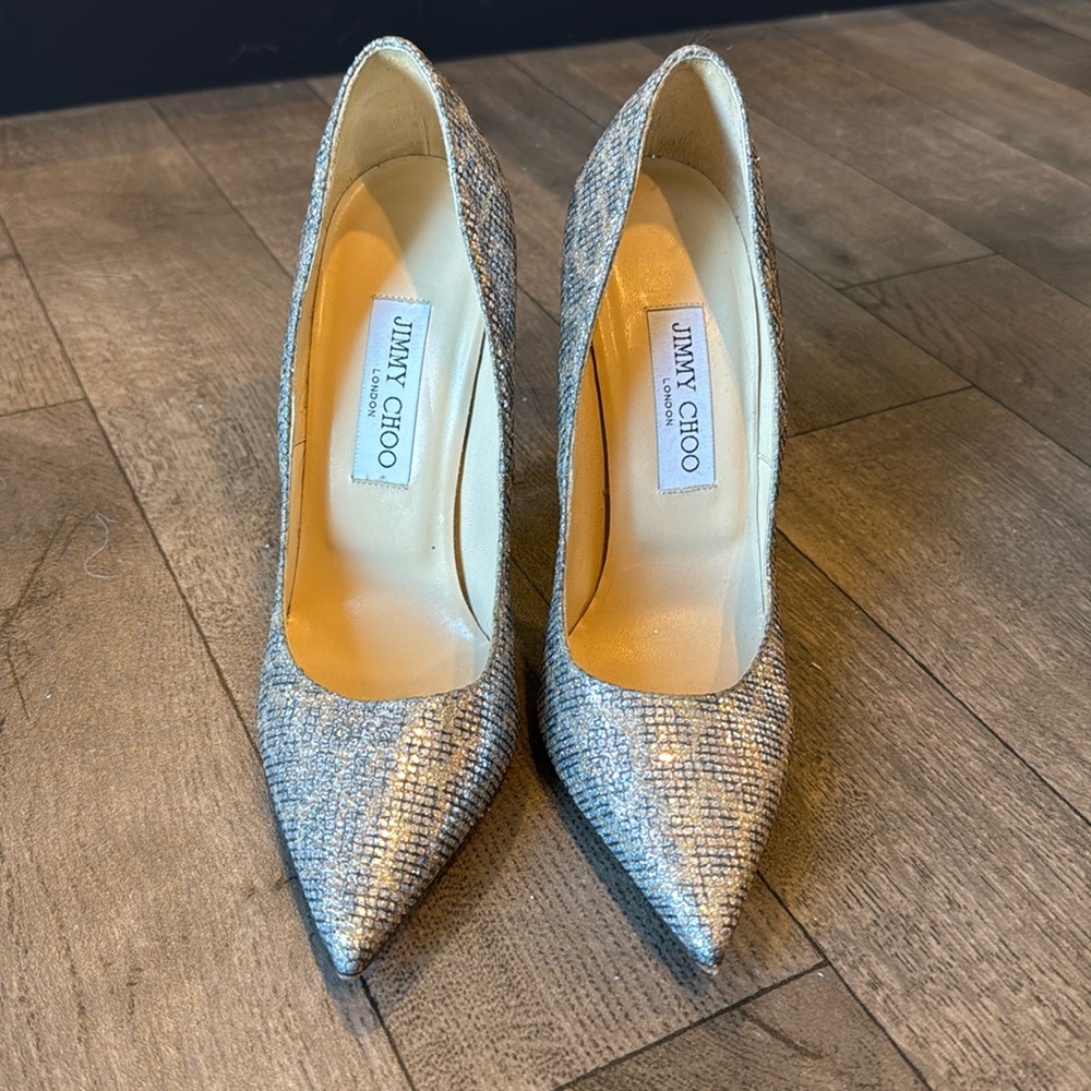 Jimmy Choo metallic leopard pumps